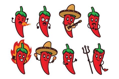 Cute Hot Chili Cartoon Illustration Graphic By Guavanaboy Creative Fabrica