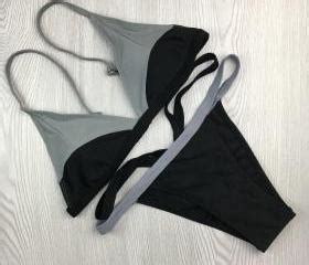 Patchwork Spaghetti Straps Low Waist Bikini Set On Luulla