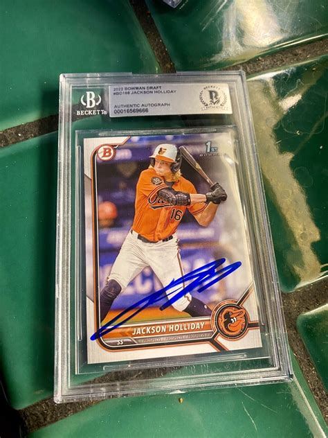 2022 Bowman Draft Jackson Holliday 1st Auto BDP 168 Orioles Beckett EBay