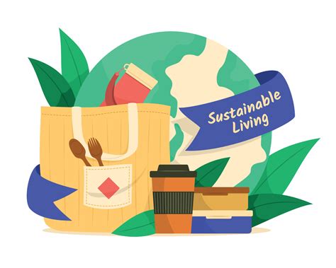 sustainable lifestyle elements illustration  vector art  vecteezy