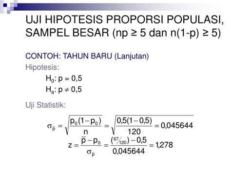 Ppt Pengujian Hipotesis Rata Rata And Proporsi Satu Populasi Powerpoint Presentation Id 3414846