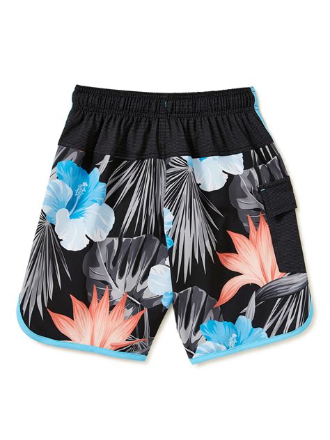 Wonder Nation Boys Quick Dry Swim Trunks Upf 50 Sizes 4 18 And Husky