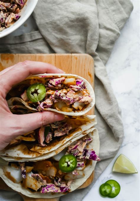 Simple Fish Tacos With Crunchy Red Cabbage Slaw A Flavor Journal