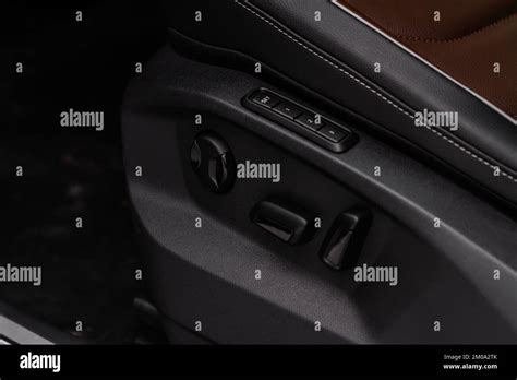 Electric Car Seat Adjustment Control Panel Close Up View Adjustable