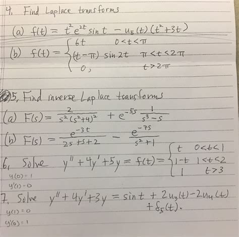 Solved Find The Laplace Transforms F T T E T Sint Chegg