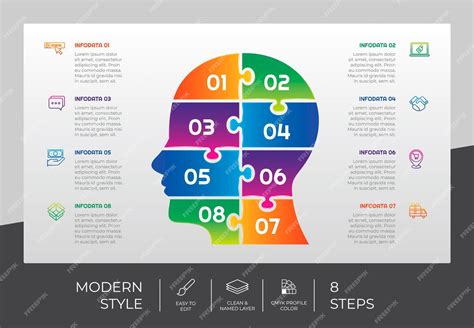 Premium Vector Puzzle Step Infographic Vector Design With 8 Steps