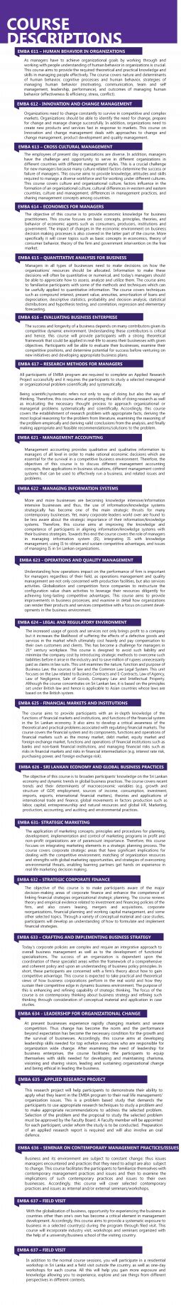 descriptions faculty  management finance