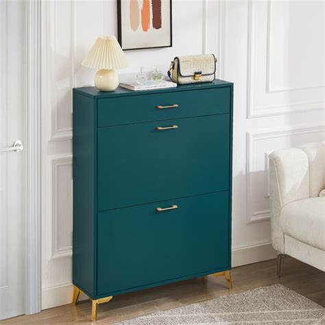 Everly Quinn Quinn Pair Shoe Storage Cabinet With Flip Drawers