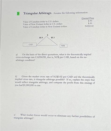 Solved Triangular Arbitrage Assume The Following Chegg