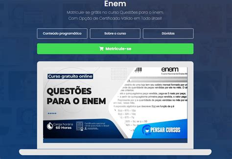 Curso Enem Online Melhor - Plataforma oferece curso GRATUITO com foco em questões do ENEM; confira ...