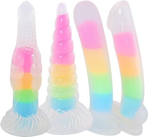 Amazon Silicone Sex Toy Anal Plug Realistic Oversized Thick Dildo Inch Luminous
