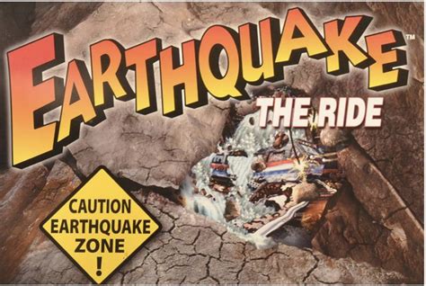 there is a sign that says, earthquake the ride