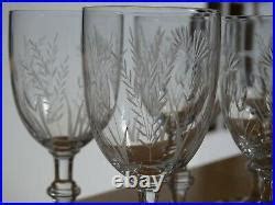 6 ANCIENS VERRES A APERITIF CRISTAL SAINT LOUIS GRAVURE 3216 TALMA Ht