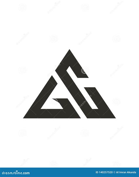 Gc Cg Triangle Super Hero Logo Design For Company Stock Vector