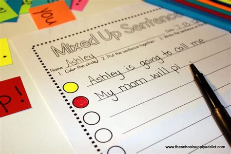 Mixed Up Sentences | Literacy work stations, First grade writing ...