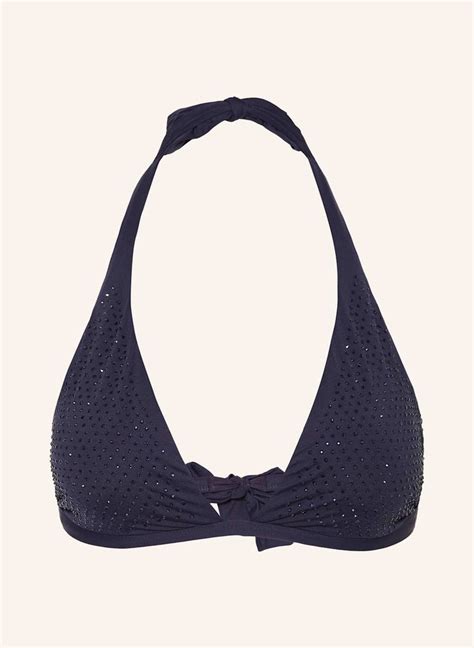 Vilebrequin Góra Od Bikini Wiązana Na Szyi Sparkling Relief Flecha Z Ozdobnymi Kamykami blau
