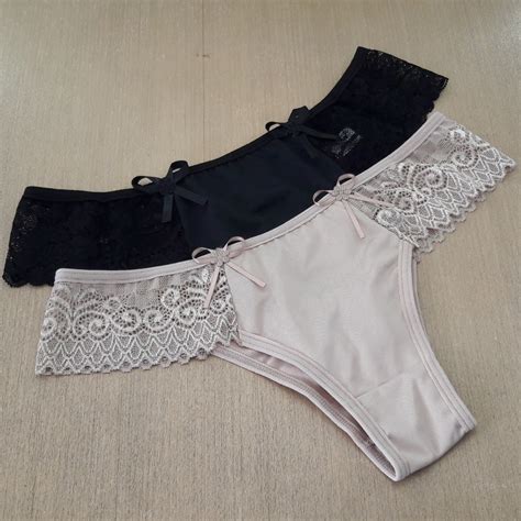 Tanga Sandra em Poliéster e Lateral em Renda Lingerie BR