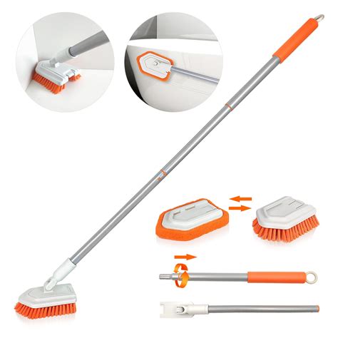 JEHONN Bathroom Cleaning Brush Scrubbing Brush With Telescopic Handle