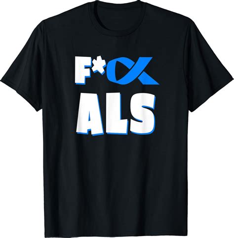 Amazon Fuck ALS Blue Awareness Ribbon T Shirt Clothing Shoes Jewelry
