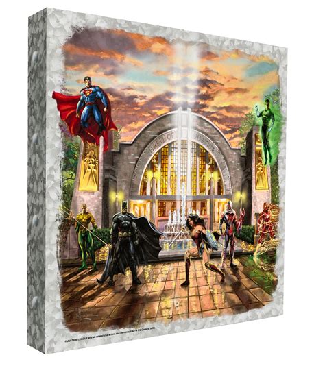 Hall of Justice - 14" x 14" Metal Box Art Metal Box Art From Thomas ...