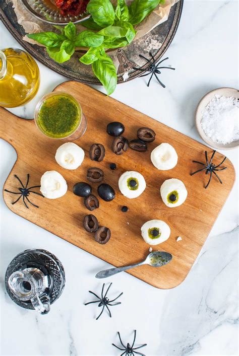 Halloween Antipasto Eyeballs Appetizer XoxoBella