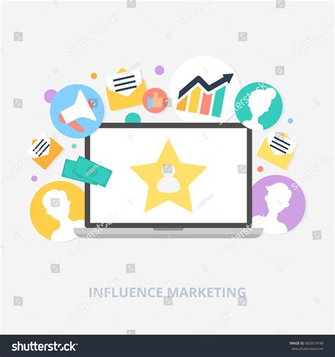 Influence Marketing Vector Illustration Stock Vector (Royalty Free