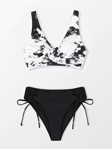 CUPSHE Women S Bikini Swimsuit Front Cross Lace Up Two Piece Bathing Suit Beachwear Central