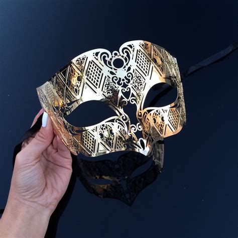 Mens Masquerade Mask Gold Masquerade Mask Masquerade Ball - Etsy