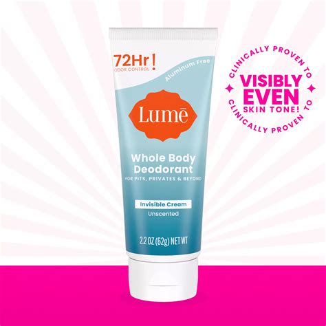 Lume Whole Body Cream Tube Deodorant Unscented Shop Deodorant