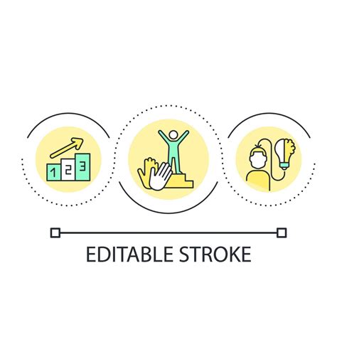 Praising efforts loop concept icon. Complimenting employee performance