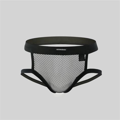 Cueca Gay Men Sexy Jockstraps Underwear Mens Mesh Breathable See Through Thongs G Strings Double