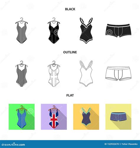 Vector Illustration Of Bikini And Fashion Icon Set Of Bikini And