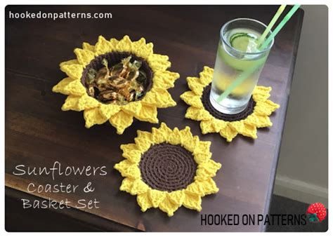 Fun Summer Sunflower Coasters (Free Crochet Pattern) - Hooked On Patterns