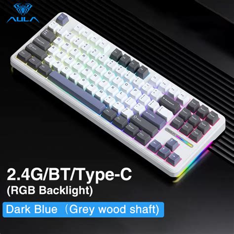 Aula Key Hot Swappable Customized Mechanical Keyboard Gasket Structure Tri Mode Rgb Backlight