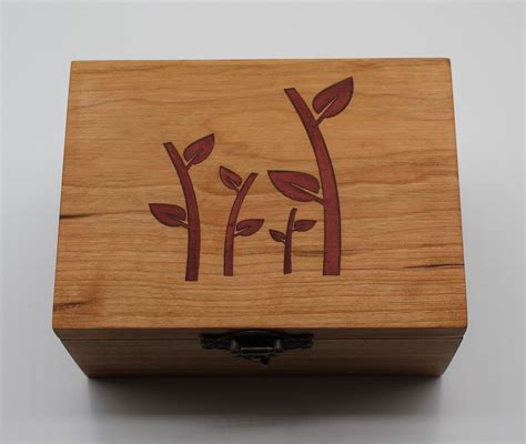 2118 Handcrafted Black Walnut And Cherry Keepsake Box With Epoxy Resin