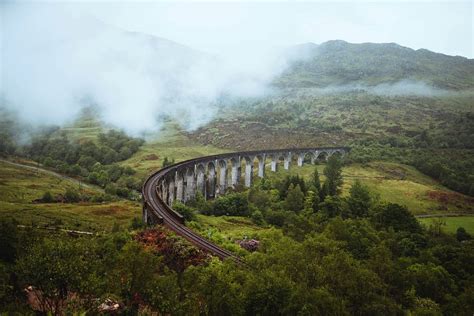 Glenfinnan Viaduct Railway In Inverness Shire Scotland Premium Image