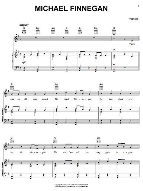 Michael Finnegan Sheet Music Direct