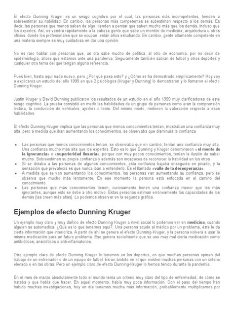 El Efecto Dunning Kruger Es Un Sesgo Cognitivo | PDF | Sicología