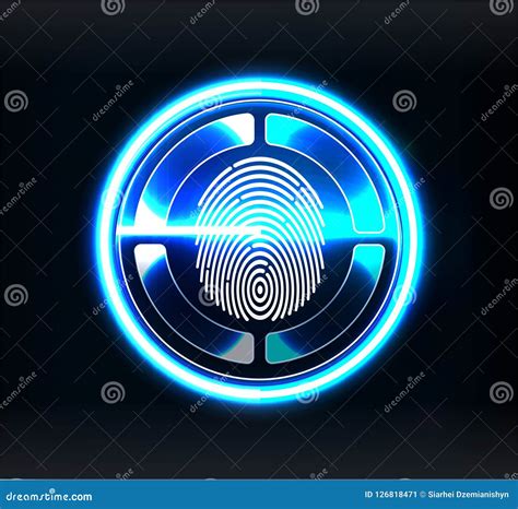 Verification Scanners. Finger Scan in Futuristic Style Stock Vector