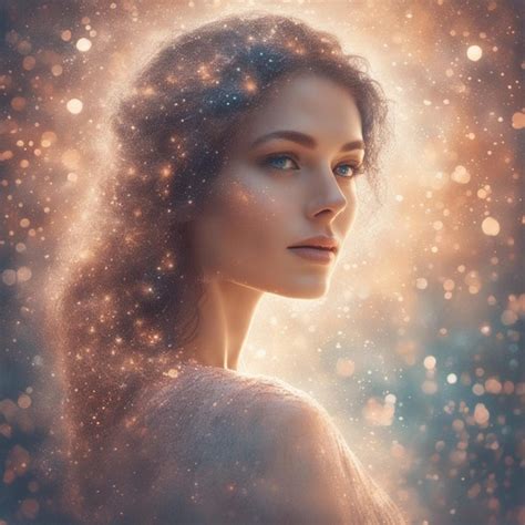 Premium Ai Image Ethereal Portrait Of A Woman In Pointillism Art