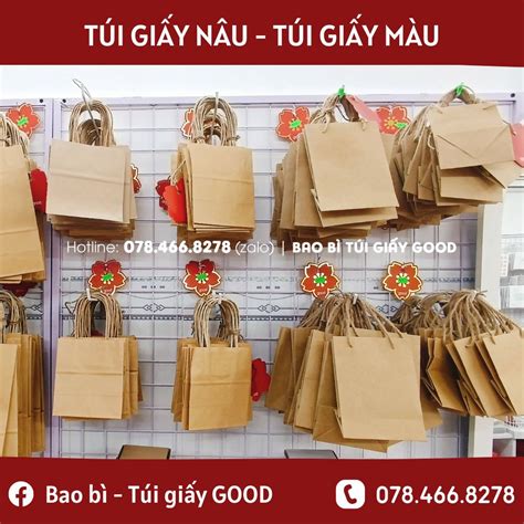 set  tui giay kraft nau dung qua tang dung banh du kich   quai