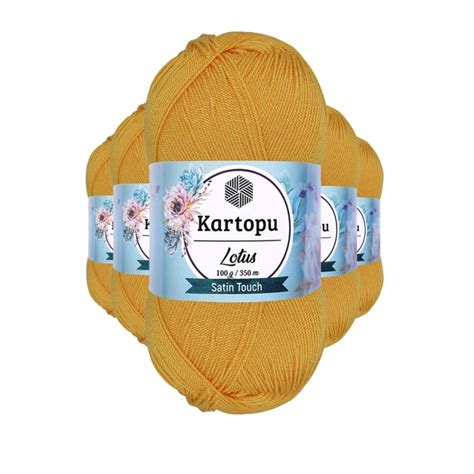 5 Adet Lotus Bikini Büstiyer Bluz Örgü İpi K318 Koyu Sarı