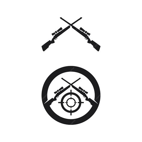 Логотип пистолета и армейский солдат снайперский выстрел вектор дизайн ...