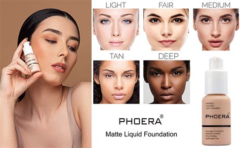 Amazon PHOERA Foundation Nude Buff Beige PHOERA Matte Liquid Foundation PHOERA Makeup
