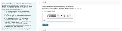 Solved Hot Air Balloons Float In The Air Because Of The Chegg