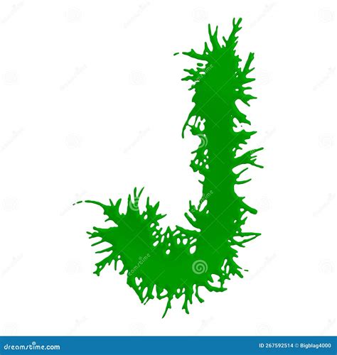 Green Slime Letter On White Backgroundcustom Art Font3d Rendered