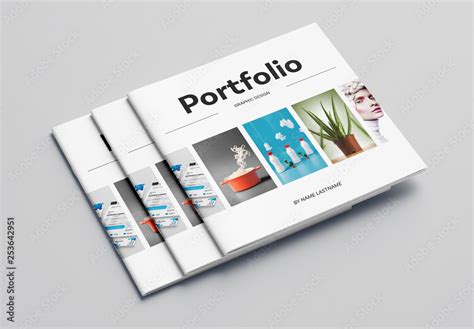 Square Graphic Design Portfolio Layout Stock Template | Adobe Stock