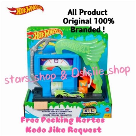Promo Hotwheels City Downtown Toxic Fuel Stop Playset Original Hot Wheels Multicolor Diskon