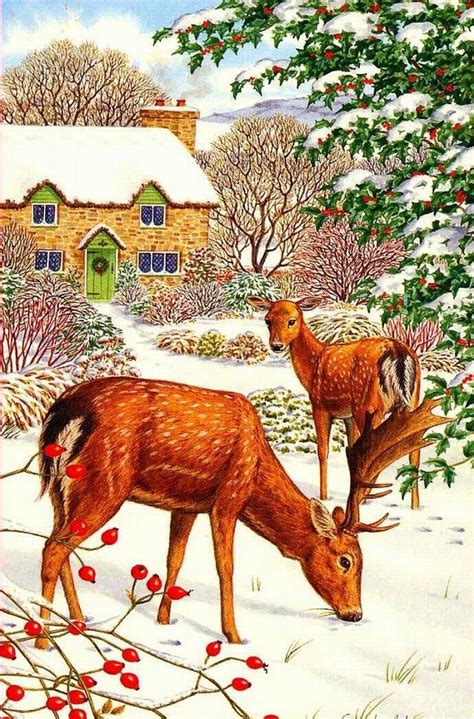 Пазл «Олени зимой» из 150 элементов | Собрать онлайн пазл №226483