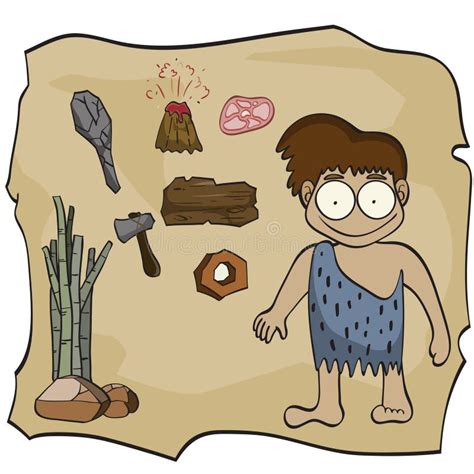 Stone Age Cartoon Illustration Stock Vector Illustration Of Male